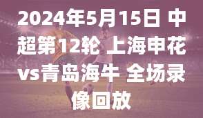2024年5月15日 中超第12轮 上海申花vs青岛海牛 全场录像回放