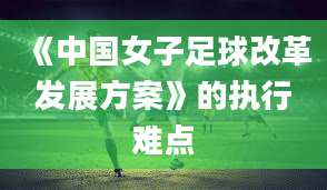 《中国女子足球改革发展方案》的执行难点