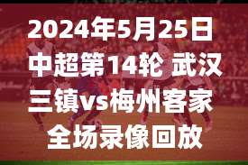 2024年5月25日 中超第14轮 武汉三镇vs梅州客家 全场录像回放