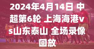2024年4月14日 中超第6轮 上海海港vs山东泰山 全场录像回放